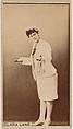 Clara Lane, from the Actresses series (N245) issued by Kinney Brothers to promote Sweet Caporal Cigarettes, Kinney Brothers Tobacco Company  American, Albumen photograph