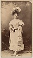 Miss Lang, from the Actresses series (N245) issued by Kinney Brothers to promote Sweet Caporal Cigarettes, Kinney Brothers Tobacco Company American, Albumen photograph