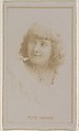 Alice Lanson, from the Actresses series (N245) issued by Kinney Brothers to promote Sweet Caporal Cigarettes, Kinney Brothers Tobacco Company  American, Albumen photograph