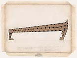 Design for a Daybed, used by Ida Rubinstein during the Rehearsals for Cleopatra, Léon Bakst  Russian, born present day Belarus, Gouache, graphite, and gold paint