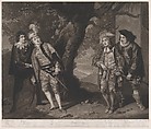 Miss Younge, Mr. Dodd, Mr. Love, and Mr. Waldron, in the Characters of Viola, Sir Andrew Aguecheek, Sir Toby Belch, and Fabian (Shakespeare, Twelfth Night, Act 3, Scene 4), John Raphael Smith  British, Mezzotint; second state of two