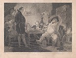 Falstaff, Prince Henry and Poins at the Boar's Head Tavern (Shakespeare, King Henry the Fourth, Part 1, Act 2, Scene 4), Robert Thew  British, Stipple engraving