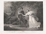 Pisanio and Imogen (Shakespeare, Cymbeline, Act 3, Scene 4), Robert Thew  British, Stipple and etching