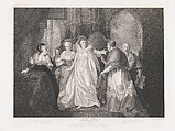 Queen Catherine, Cardinal Wolsey and Cardinal Campeius (Shakespeare, King Henry VIII, Act 3, Scene 1), Robert Thew British, Stipple engraving