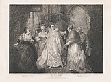 Queen Catherine, Cardinal Wolsey and Cardinal Campeius (Shakespeare, King Henry VIII, Act 3, Scene 1), Robert Thew British, Stipple engraving
