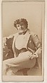 Actress dressed in pinstripe suit, from the Actresses series (N245) issued by Kinney Brothers to promote Sweet Caporal Cigarettes, Kinney Brothers Tobacco Company  American, Albumen photograph