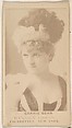 Carrie Behr, from the Actresses series (N245) issued by Kinney Brothers to promote Sweet Caporal Cigarettes, Kinney Brothers Tobacco Company  American, Albumen photograph