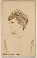 Miss Phyllis, from the Actresses series (N246), Type 1, issued by Kinney Brothers to promote Sporting Extra Cigarettes, Kinney Brothers Tobacco Company  American, Albumen photograph
