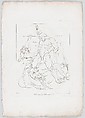 Hercules Slays Diomedes and his Flesh-Eating Mares (Apollodorus, II, 5, 8 and Quintus Smyrnaeus, VI, 247-250), Johann Heinrich Lips Swiss, Outline engraving and etching