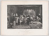 Falstaff and His Friends, "The Merry Wives of Windsor," from "The Art Journal," opposite p. 84, William Greatbach British, Etching and engraving
