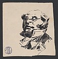 Self-Portrait as Monsieur Prudhomme, Henry-Bonaventure Monnier  French, Pen and black ink