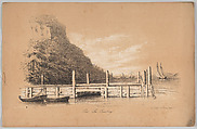 Fort Lee Landing, in: The New York Drawing Book, Containing a Series of Original Designs and Sketches of American Scenery, No. 2, Frances Flora Bond Palmer American, born England, Lithograph; black and white inks on on tan paper
