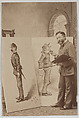Full-length Portrait of Thomas Nast with Two Caricatures, Thomas Nast American, born Germany, Photograph