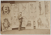 Full-length Portrait of Thomas Nast with a Group of Caricatures, Thomas Nast American, born Germany, Photograph