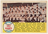 1957 Giants, from the "1958 Topps Regular Issue" series (R414-13), issued by Topps Chewing Gum Company
, Topps Chewing Gum Company  American, Commercial color lithograph
