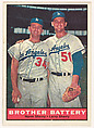 Brother Battery: Norm and Larry Sherry, from the "1961 Topps Regular Issue" series (R414-20), issued by Topps Chewing Gum Company., Topps Chewing Gum Company  American, Commercial color lithograph