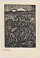 Plate 3: an indentured slave (peon acasillado) cutting maize, from the portfolio 'Estampas de la revolución Mexicana' (prints of the Mexican Revolution), Arturo García Bustos  Mexican, Linocut