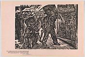 Plate 11: striking workers in June 1906 protesting for equal rights from their American employees, the mining company Green Consolidated, from the portfolio 'Estampas de la revolución Mexicana' (prints of the Mexican Revolution), Pablo Esteban O'Higgins  American, Linocut