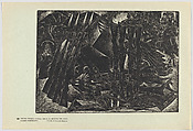 Plate 12: many guns with bayonets, allegory relating to the tyranny and despotism of the regime of President Porforio Diaz and their oppression of indigenous Mexicans, from the portfolio 'Estampas de la revolución Mexicana' (prints of the Mexican Revolution), Everardo Ramírez Mexican, Linocut