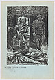 Plate 34: 'The criminal' Victoriano Huerta installed as President sitting on chair with murdered men at his feet, from the portfolio 'Estampas de la revolución Mexicana' (prints of the Mexican Revolution), Alfredo Zalce Mexican, Linocut