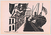 Plate 46: Venustiano Carranza protesting against the American invasion of 1914,  from the portfolio 'Estampas de la revolución Mexicana' (prints of the Mexican Revolution), Francisco Mora  Mexican, Linocut
