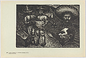 Plate 67: Lázaro Cárdenas with a farmer looking at plan for agraian reform, from the portfolio 'Estampas de la revolución Mexicana' (prints of the Mexican Revolution), Luis Arenal  Mexican, Linocut