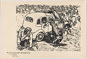 Plate 68: taxi drivers against the Gold Shirts in the Zócalo, Mexico City on 20 November 1935, from the portfolio 'Estampas de la revolución Mexicana' (prints of the Mexican Revolution), Alfredo Zalce  Mexican, Linocut