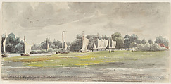 A Sailing Regatta near Berlin, Franz Ludwig Catel (German, Berlin 1778–1856 Rome), Watercolor, over graphite