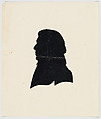 Unidentified profile portrait, older man facing left, Anonymous, German  German, Cut black paper silhouette