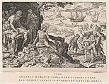 The Imperial Troops Bringing Civilization to the Indians, from The Victories of Emperor Charles, plate 6, Dirck Volckertsz Coornhert Netherlandish, Engraving and etching; third state of six (New Hollstein)