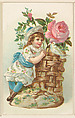 Girl with rose and bird, bakery card from the Picture Cards series (D63), issued by the Vienna Model Bakery, Vienna Model Bakery American, Commercial color lithograph