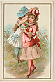 Two girls whispering, bakery card from the Picture Cards series (D63), issued by the Vienna Model Bakery, Vienna Model Bakery American, Commercial color lithograph