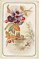 Purple pansy with berries, bakery card from the Picture Cards series (D63), issued by the Vienna Model Bakery, Vienna Model Bakery American, Commercial color lithograph