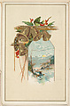 Landscape with bells, bakery card from the Picture Cards series (D63), issued by the Vienna Model Bakery, Vienna Model Bakery American, Commercial color lithograph