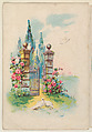 Gate with roses, bakery card from the Picture Cards series (D63), issued by the Manhattan Biscuit  Company, Manhattan Biscuit Company  American, Commercial color lithograph