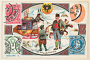 The Mail in Austria, bakery card from the Stamps and Mail Carriers of All Nations series (D73), issued by the Rochester Baking Company, Rochester Baking Company  American, Commercial color lithograph