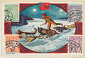The Mail in Canada, bakery card from the Stamps and Mail Carriers of All Nations series (D73), issued by the Rochester Baking Company, Rochester Baking Company  American, Commercial color lithograph