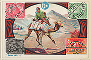The Mail in Egypt, bakery card from the Stamps and Mail Carriers of All Nations series (D73), issued by the Rochester Baking Company, Rochester Baking Company  American, Commercial color lithograph