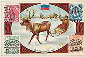 The Mail in Finland, bakery card from the Stamps and Mail Carriers of All Nations series (D73), issued by the Rochester Baking Company, Rochester Baking Company  American, Commercial color lithograph