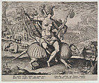 Allegory of America, from "The Four Continents", Adriaen Collaert Netherlandish, Engraving; second state