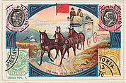 The Mail in South Africa, bakery card from the Stamps and Mail Carriers of All Nations series (D73), issued by the Rochester Baking Company, Rochester Baking Company  American, Commercial color lithograph