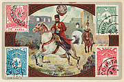 The Mail in Turkey, bakery card from the Stamps and Mail Carriers of All Nations series (D73), issued by the Rochester Baking Company, Rochester Baking Company  American, Commercial color lithograph
