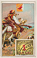 The Mail in Bosnia, bakery card from the Stamps and Mail Carriers of All Nations series (D73), issued by the Rochester Baking Company, Rochester Baking Company  American, Commercial color lithograph