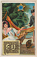 The Mail in Brazil, bakery card from the Stamps and Mail Carriers of All Nations series (D73), issued by the Rochester Baking Company, Rochester Baking Company  American, Commercial color lithograph