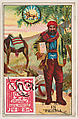 The Mail in Persia, bakery card from the Stamps and Mail Carriers of All Nations series (D73), issued by the Rochester Baking Company, Rochester Baking Company  American, Commercial color lithograph