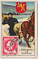 The Mail in Norway, bakery card from the Stamps and Mail Carriers of All Nations series (D73), issued by the Rochester Baking Company, Rochester Baking Company  American, Commercial color lithograph
