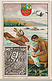 The Mail in Peru, bakery card from the Stamps and Mail Carriers of All Nations series (D73), issued by the Rochester Baking Company, Rochester Baking Company  American, Commercial color lithograph