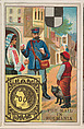 The Mail in Roumania, bakery card from the Stamps and Mail Carriers of All Nations series (D73), issued by the Rochester Baking Company, Rochester Baking Company  American, Commercial color lithograph