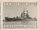 U. S. S. Portsmouth, bakery card from the U. S. Planes and Warships series (D85), Purity Pretzel Company, Commercial lithograph