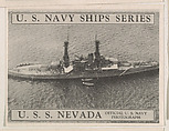 U. S. S. Nevada,, bakery card from the U. S. Planes and Warships series (D85), Purity Pretzel Company, Commercial lithograph